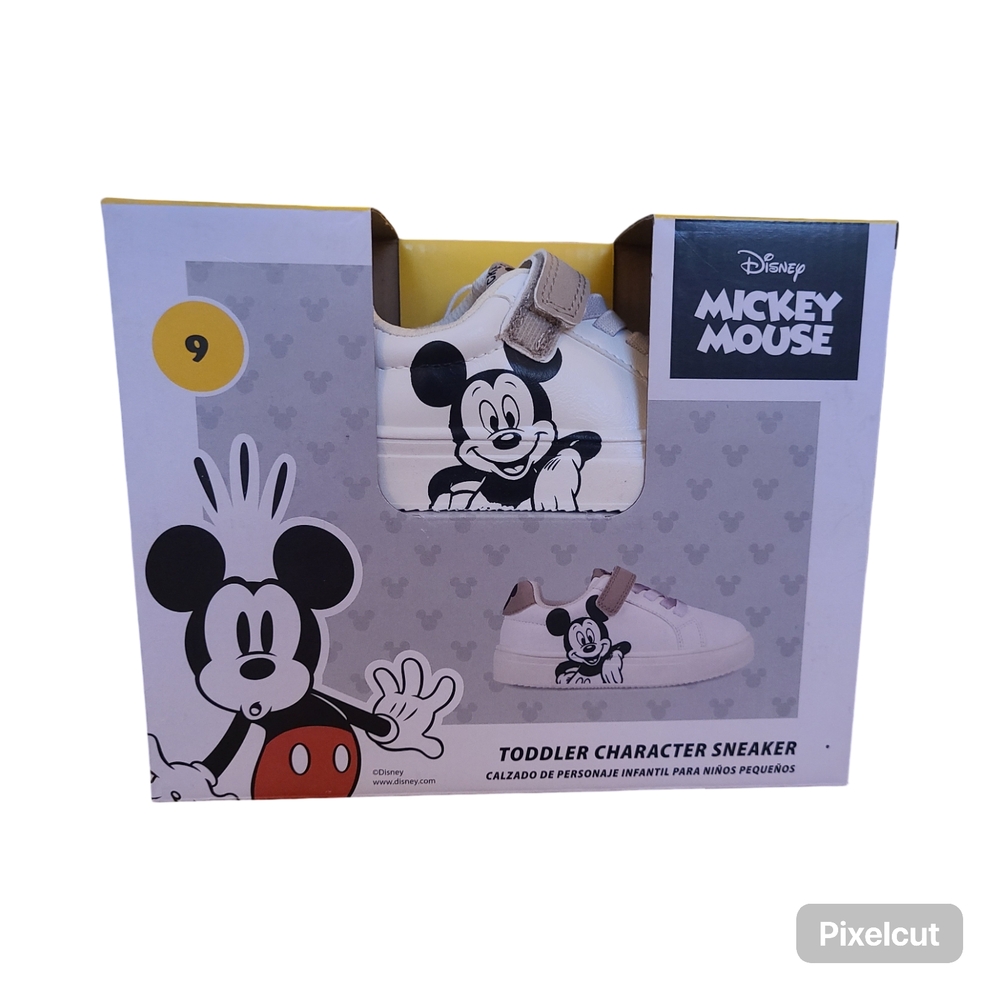 Unisex Disney Toddler Mickey Mouse White and Black Toddler Sneakers Size 9